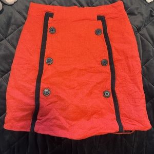 Orange and Black Wool Skirt